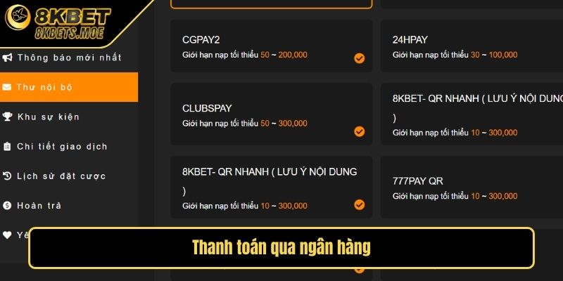 Thanh toán qua ngân hàng